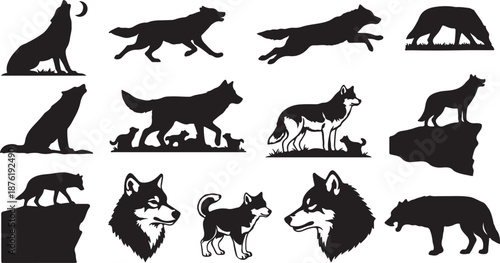 Zentangle seamless pattern background with woolf. Vector coyote zen tangle illustration. 2018 New Year dog.