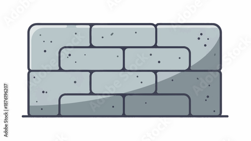 Simple grey stone wall, rendered in a flat cartoon style with subtle shading