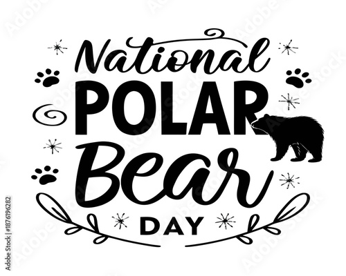 Wildlife Conservation Vector Illustration, National Polar Bear Day Arctic Animal Graphic
