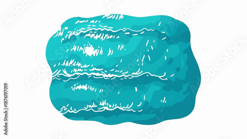 Stylized abstract depiction of turquoise water with white foam and ripples