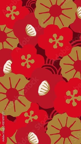 Chinese Floral Paper Art Background