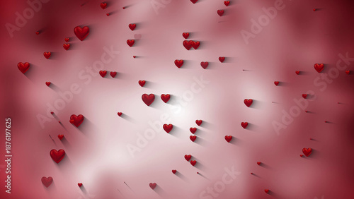 Love Concept Background with 3D Heart Elements