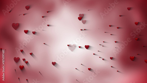 Valentine’s Day 3D Hearts Pattern – Love Background Design