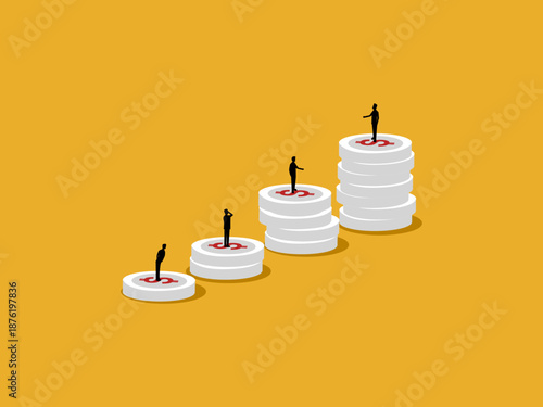 group of business people with varying levels of asset holdings