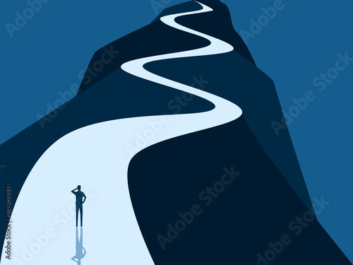 Businessmen see the difficult path to the mountaintop