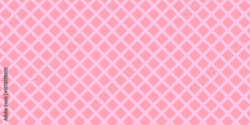 Crispy pink sweet waffles or cone texture, seamless pattern, banner background.Eps10