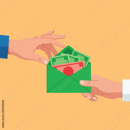 Giving Cash Envelope Payment Transaction