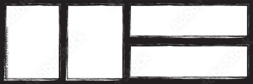 Hand drawn sketch frame vector. Simple doodle rectangle pencil frame border shape. Hand drawn doodle scribble border element for text quote template. Pencil brush stroke style. Vector illustration.