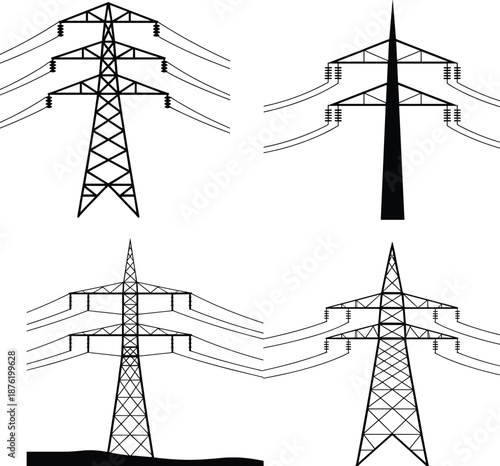 MobileHigh Voltage Power Lines, Electrical Transmission Towers, Energy Infrastructure, Utility Grid, Industrial Design