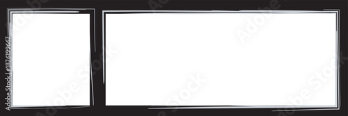 Hand drawn sketch frame vector. Simple doodle rectangle pencil frame border shape. Hand drawn doodle scribble border element for text quote template. Pencil brush stroke style. Vector illustration.