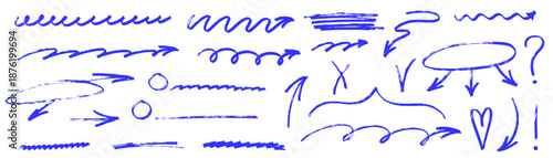 Minimal underline with a hand drawn pen look, designed for clean highlight. The arrow suggests flow, the underline frames words, and the arrow feels like a quick pen highlight.