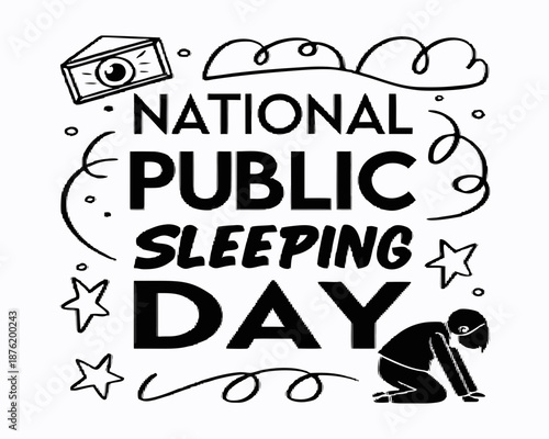 National Public Sleeping Day Vector Graphic, Funny and Relaxed People Sleeping Illustration