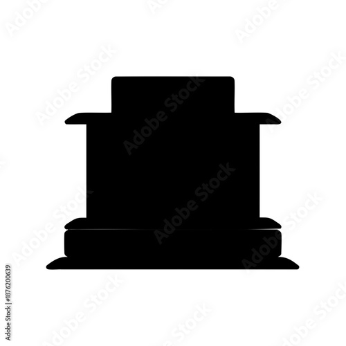 Silhouette of a pedestal or monument, symmetrical design, with multiple layers