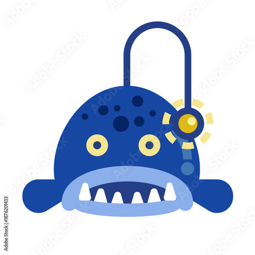 深海魚モチーフのかわいいモンスターキャラクターイラスト