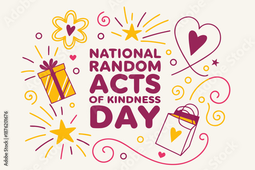 Kindness and Compassion Vector Illustration, National Random Acts of Kindness Day Celebration Graphic