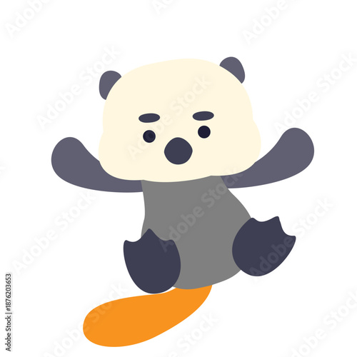 ラッコのかわいいキャラクターイラスト