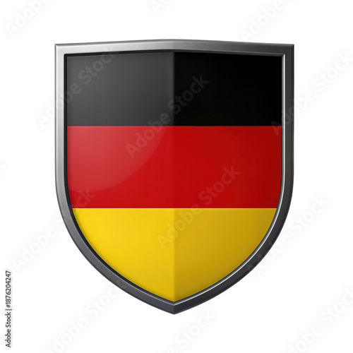 Free Download Shield with black, red, and yellow flag design - GFXLoad