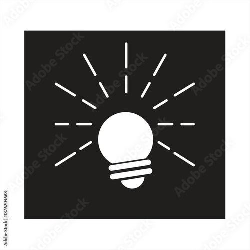Light bulb icon, energy and thinking symbol, creative ideas and inspiration concept, editable innovative and creative business solutions design, isolated in modern simple flat design, vector illustrat