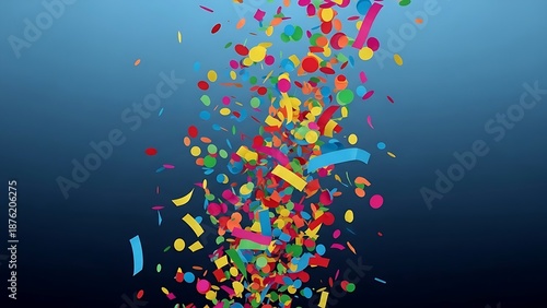 Vibrant celebration of colorful confetti in motion