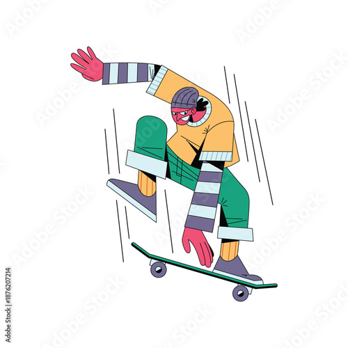 Skater Landing Trick Moment