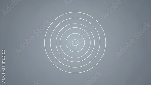 Concentric circles on a gray background abstract geometric pattern representing waves or signal transmission minimalist design for technology concepts