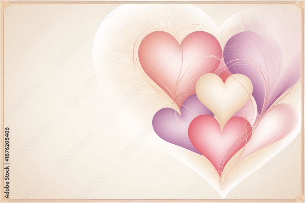 custom made wallpaper toronto digitalElegant heart composition with purple and pink shades within decorative frame for luxury valentine card