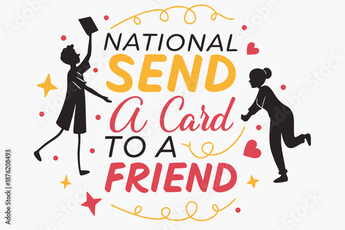 Wallpaper Mural Greeting and Friendship Vector Illustration, National Send a Card to a Friend Day Celebration Graphic Torontodigital.ca