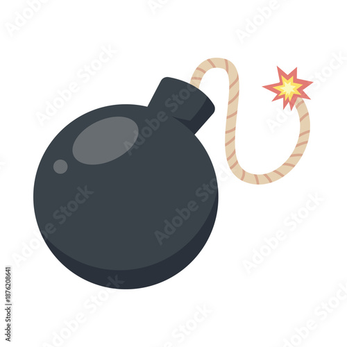 Bomb icon, bomb vector illustration, bomb clip art, explosion clip art, isolated on white background 