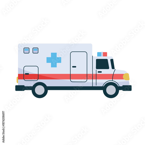 Ambulance icon, ambulance car cartoon vector illustration, ambulance clip art, clip art of ambulance, isolated on white background 