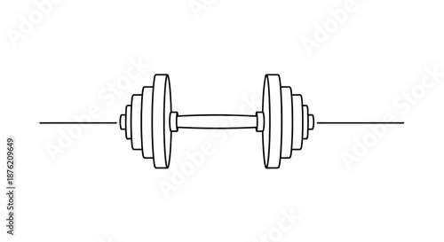 Simple line drawing of a dumbbell on a white background representing fitness and strength training exercises