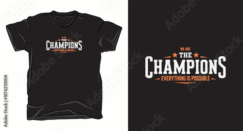 The champions basketball graphic vector art t-shirt design print template