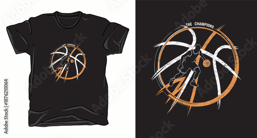 Basketball graphic vector art t-shirt design print template