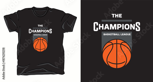 The champions basketball graphic vector art t-shirt design print template