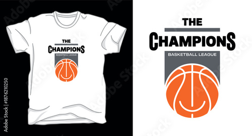 The champions basketball graphic vector art t-shirt design print template