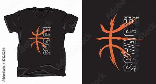 Savage basketball graphic vector art t-shirt design print template