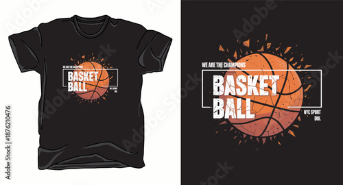 Champion league basketball graphic vector art t-shirt design print template