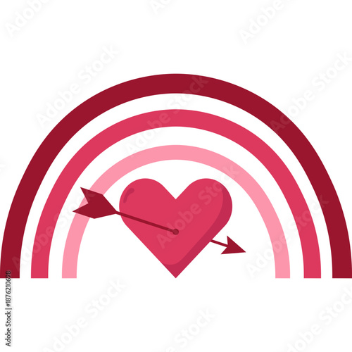 Rainbow Valentines Day Illustration