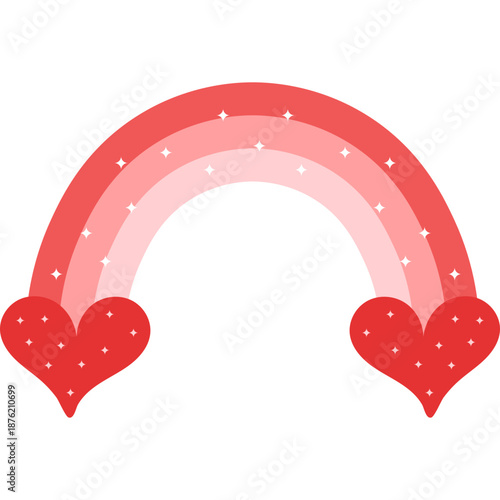 Rainbow Valentines Day Illustration