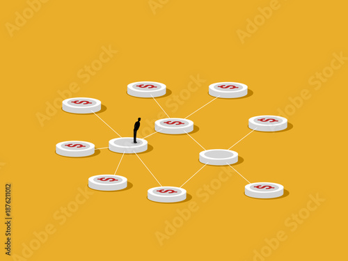 Business analyst on the financial network