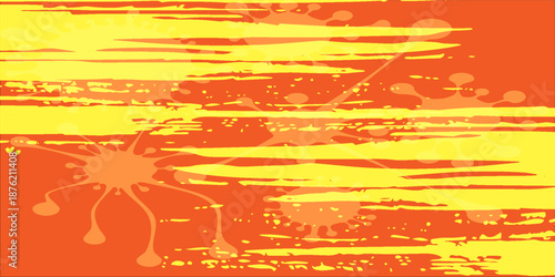 Yellow Grunge Sport Background with Paint Streaks. vector modern