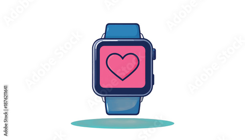 Smartwatch displaying heart rate, health monitoring technology, fitness tracker.