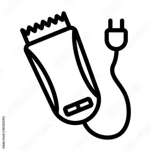 Electric Clippers Vector Line Icon Design