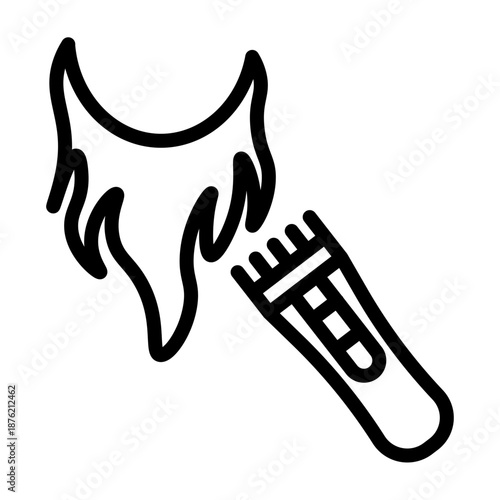 Beard Trimmer Vector Line Icon Design