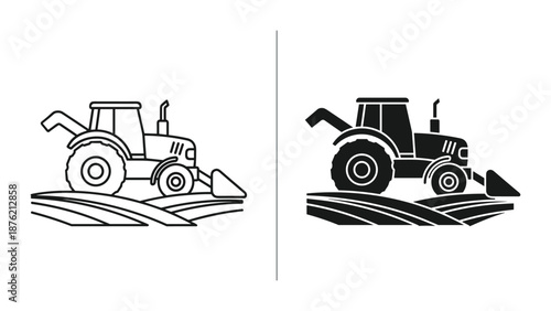 Tractor Vector Illustration Set