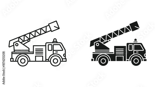 Fire Truck Vector Illustration Set