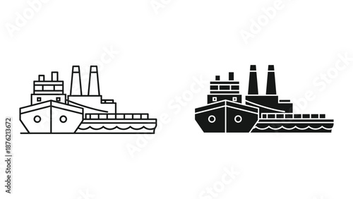 Vector Illustration of Ship Silhouettes