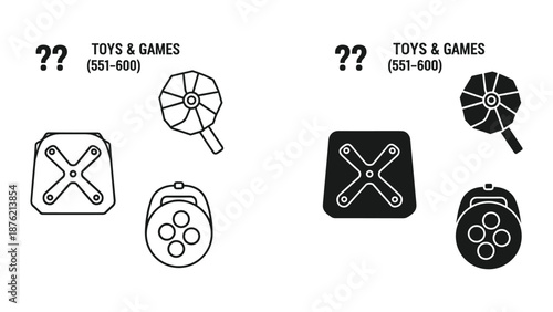 Toys X Games Vector Illustration