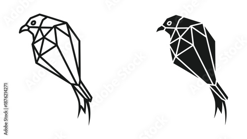 Geometric Bird Illustrations - Modern Vector Art