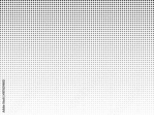 Gradient Halftone Pattern Background with Small Black Dots on White