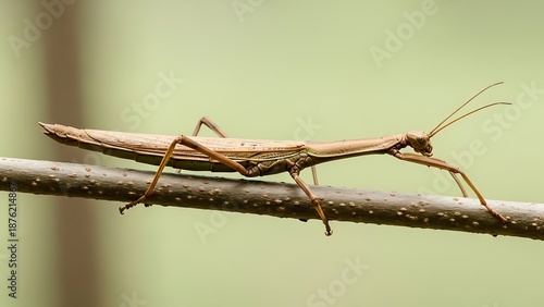 Wallpaper Mural Brown praying mantis on tree branch in natural setting Torontodigital.ca